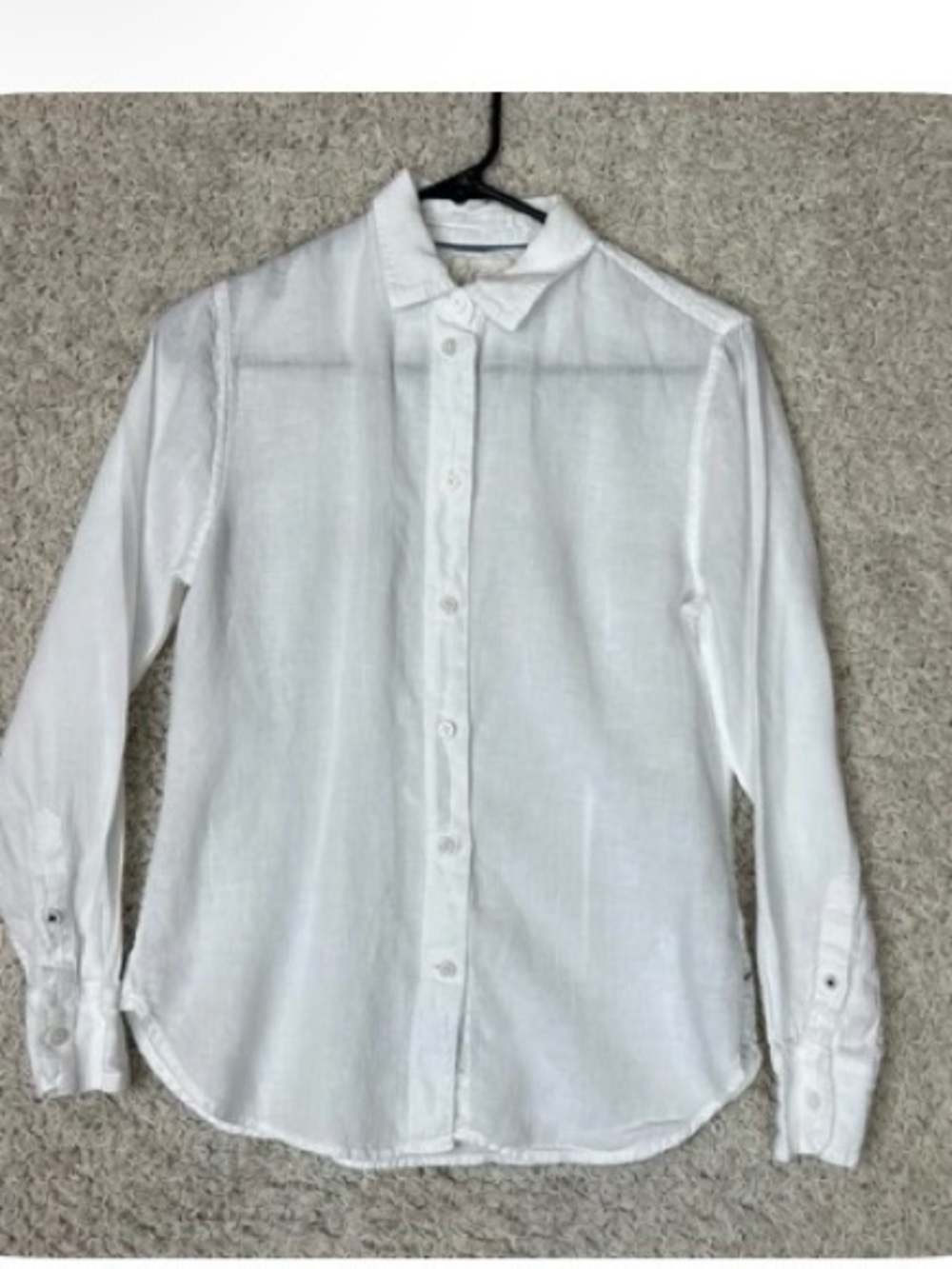 J. Crew Baird McNutt Irish Linen Shirt Womens Size 0 White Slim Button Up